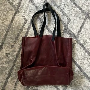 Beautiful Red leather handmade shoulder bag